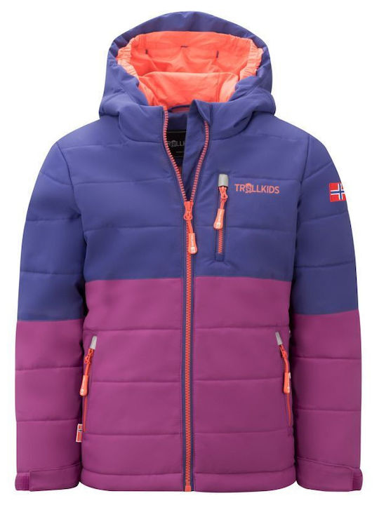 Wasserdicht Kinder Freizeitjacke Winddicht mit Kapuze Purple