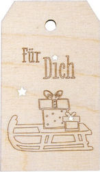 Holzschild 4,8x8,2cm Schlitten