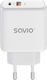 Savio Зарядно без кабел с USB-A порт и USB-C порт 20W Power Delivery Бял (LA-12)