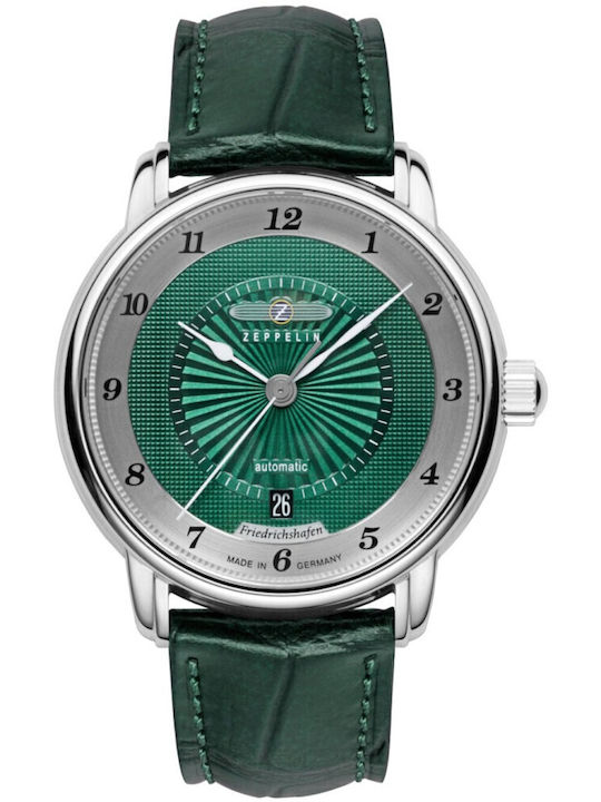 Zeppelin Mens Men's Watch 41mm Battery with Green Leather Strap