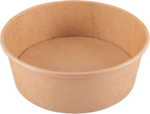 Set de 50 Cutii de carton Boluri Salată Kraft 19x19cm Capac Pet