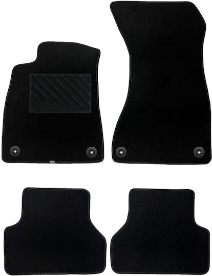 Car Carpet Mats Economical Quality Black Compatible Audi A4 B9 Model 2016-2025 4 Pieces