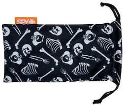 Spy Bones Eyeglass Case Soft with Cord Black