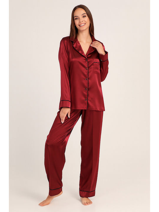 Pen-ky Winter Women's Pyjama Set Bordeaux