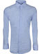 Long-sleeved Cotton Shirt Light Blue