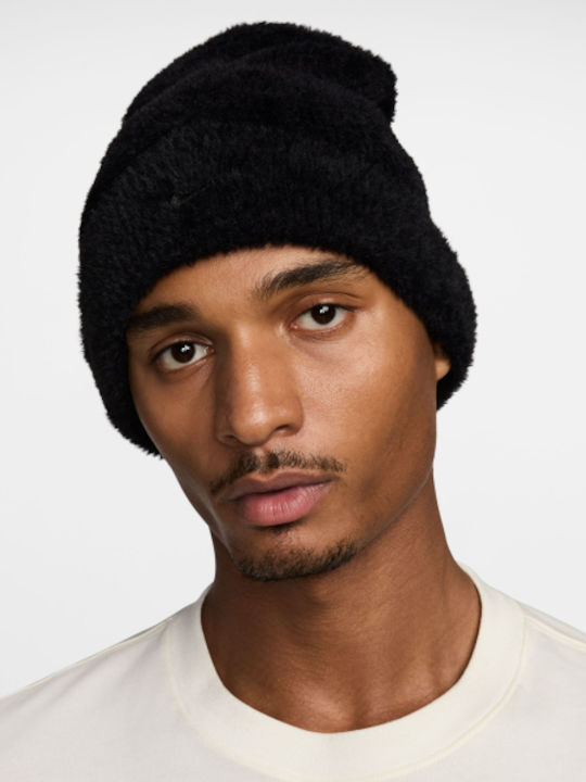Peak Beanie Unisex Σκούφος Πλεκτός σε Μαύρο χρώμα