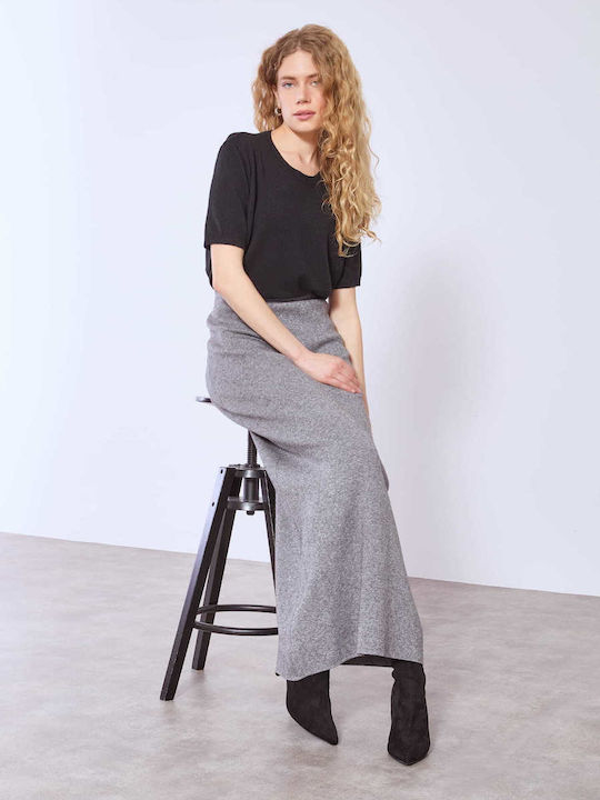 Celestino Damenrock Maxi Strick Grau