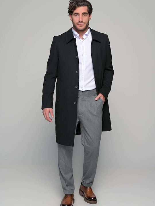 Ben Tailor Torino Classico Ανδρικό Παλτό Μαυρο