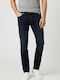 Men's Elastic Regular Fit Dark Blue Jeans Pants