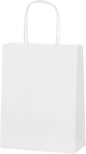 Χάρτινη Σακούλα Συσκευασίας 24x32x12εκ. Λευκή Στριφτό Χερούλι