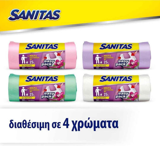 Sanitas Office / Bathroom Scented Trash Bags with Handles 46x50cm 30pcs Yellow