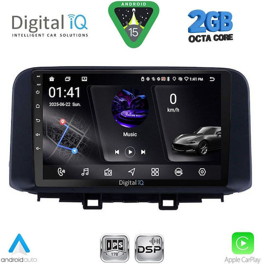 Digital IQ Car Audio System for Hyundai Kona 2017-2023 (Bluetooth/USB/WiFi/GPS/Apple-Carplay/Android-Auto) with Touch Screen 10"
