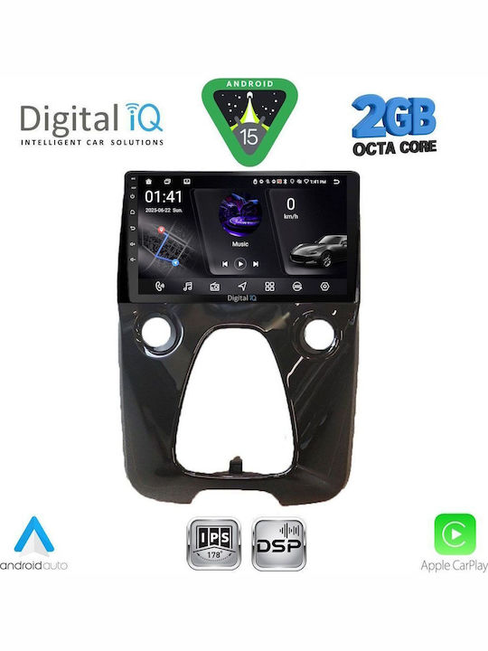 Digital IQ Auto-Audiosystem für Toyota Aygo 2014-2022 mit A/C (Bluetooth/USB/WiFi/GPS/Apple-Carplay/Android-Auto) mit Touchscreen 10"