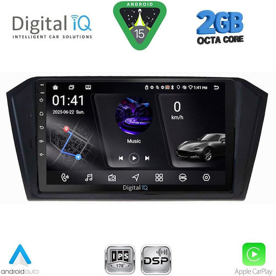 Digital IQ Car Audio System for Volkswagen Passat 2016-2022 (Bluetooth/USB/WiFi/GPS/Apple-Carplay/Android-Auto) with Touch Screen 10"