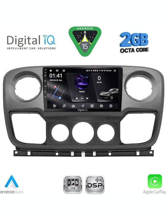 Digital IQ Car Audio System for Opel Movano Renault Master Nissan NV400 2010-2020 (Bluetooth/USB/WiFi/GPS/Apple-Carplay/Android-Auto) with Touch Screen 10"