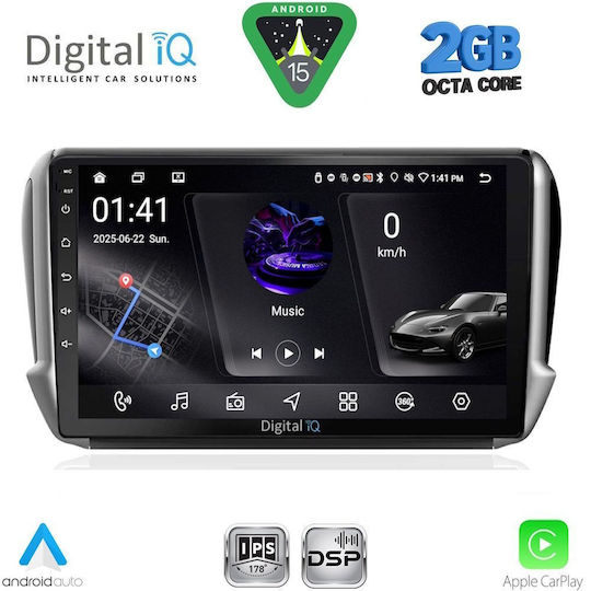 Digital IQ Ηχοσύστημα Αυτοκινήτου για Peugeot 2008 2012-2021 (Bluetooth/USB/WiFi/GPS/Apple-Carplay/Android-Auto) με Οθόνη Αφής 10"