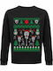 Unisex Sweatshirt Bio-Baumwolle Ugly Christmas Sweater Electric Acoustic Guitar Rock Christmas Schwarz
