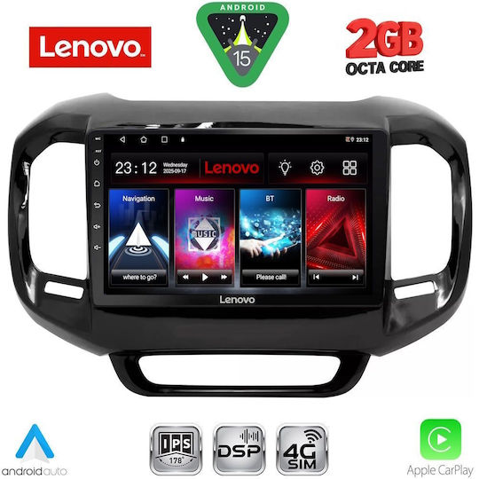 Lenovo Автомобилна Аудио Система (Блутут/USB/WiFi/GPS/Apple-Carplay/Android-Auto) с Тъчскрийн 9"