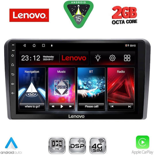 Lenovo Car Audio System for Peugeot 308 2013-2021 (Bluetooth/USB/WiFi/GPS/Apple-Carplay/Android-Auto) with Touch Screen 9"