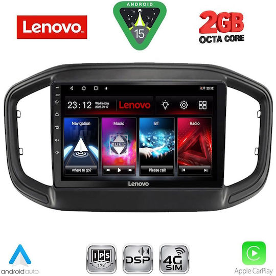 Lenovo Автомобилна Аудио Система (Блутут/USB/WiFi/GPS/Apple-Carplay/Android-Auto) с Тъчскрийн 9"