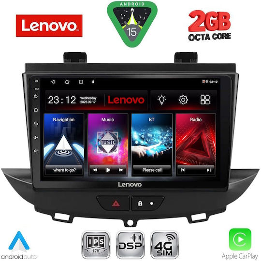 Lenovo Автомобилна Аудио Система (Блутут/USB/WiFi/GPS/Apple-Carplay/Android-Auto) с Тъчскрийн 9"
