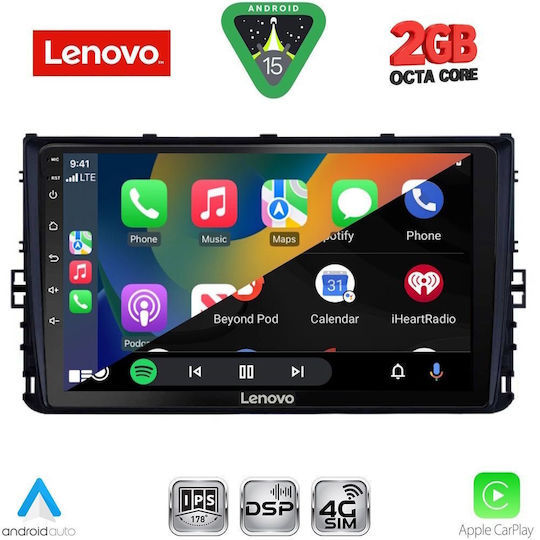 Lenovo Car Audio System for Volkswagen Polo / T-Roc / T-Cross 2017 (Bluetooth/USB/WiFi/GPS/Apple-Carplay/Android-Auto) with Touch Screen 9"