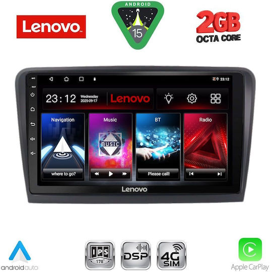 Lenovo Car Audio System for Skoda Rapid 2012-2023 (Bluetooth/USB/WiFi/GPS/Apple-Carplay/Android-Auto) with Touch Screen 9"
