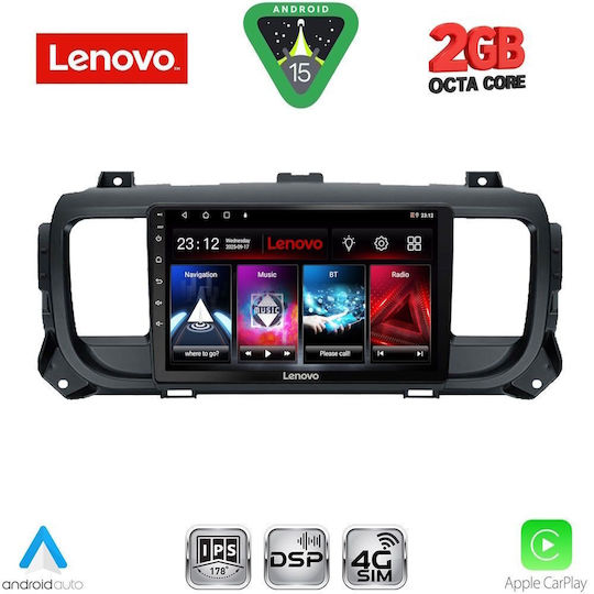 Lenovo Sistem Audio Auto pentru Toyota Proace 2017 (Bluetooth/USB/WiFi/GPS/Apple-Carplay/Android-Auto) cu Ecran Tactil 9"