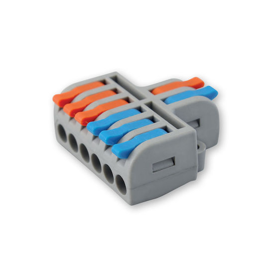 Commel Клема Бързо Свързване Натискаща 0.2-4mm 2-6 Полюса 5 Бройки Сиви 365-475