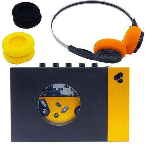Bundle We Are Rewind Amy Portable Cassette Player Black Yellow Bluetooth Headphones