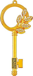 Metal Decorative Key Rhinestone Gold 3x7cm M202...