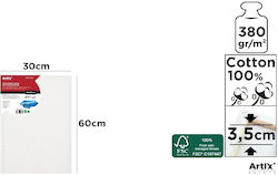 Leinwand Segeltuch Artix 30x60cm Höhe 3,5cm Holz 100% Baumwolle 380g/m² Mit Keilrahmen Pp99-3060