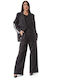 Set Pantaloni Negru Sacou Cu Dungi