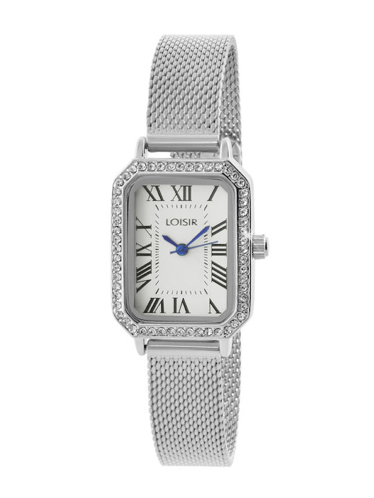 Loisir Mannish Women's Watch with Gray Metal Bracelet