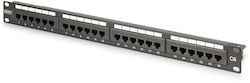 Digitus Patch Panel Unshielded για Rack 1U 19" 24 Θυρών cat6 Μαύρο
