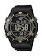 Casio Дигитален Мъжки Часовник Хронограф На Батерия с Черна Каучукова Каишка