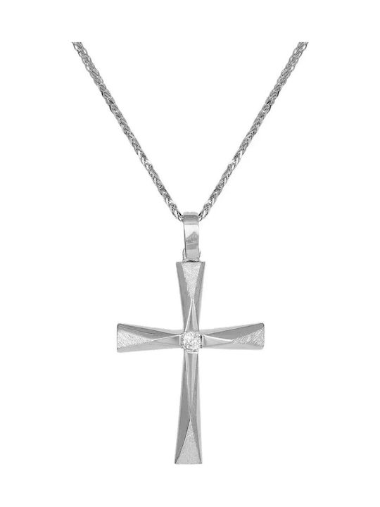 Weißgold Kreuz 9K