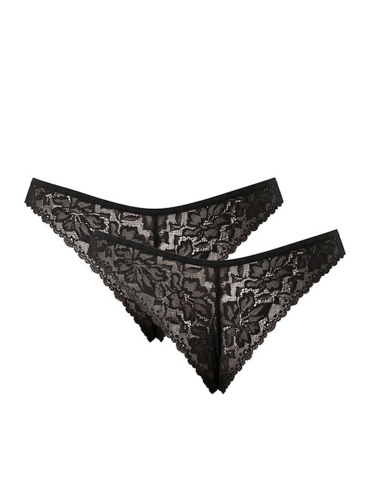 Γυναικεία Brazil 2Pack με Δαντέλα Μαύρο