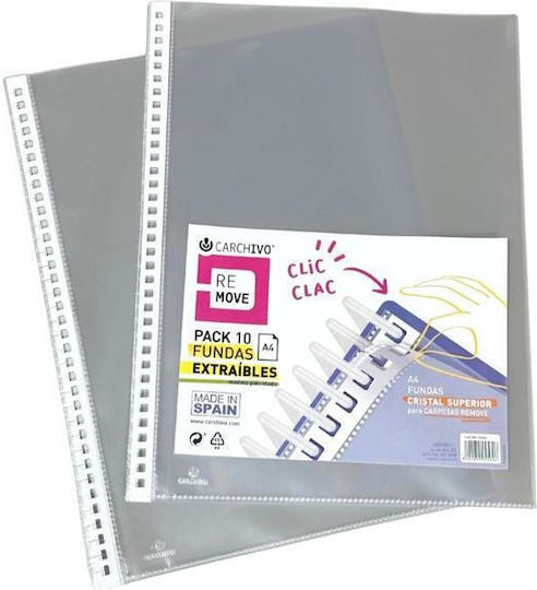 Carchivo Transparent A4 Hole Display Book Spiral Remove 10 Pieces