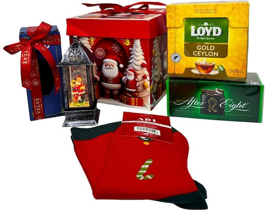Pachet De Bucurie De Crăciun Lanternă Decorativă Ciocolată After Eight Șosete De Crăciun Pentru Bărbați Ceai În Cutie Cadou Decorativă