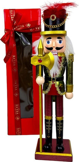 Velve Nutcracker de Crăciun Lemn Roșu