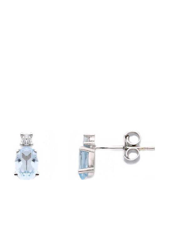Mentzos Ohrringe aus White Gold mit Steinen