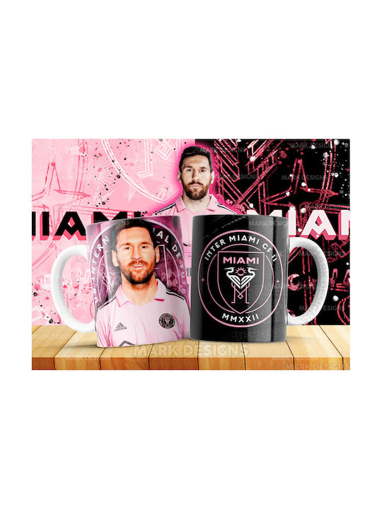 White Ceramic Mug Messi Inter Maiami Dp5708