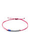 Bracelet Lucky Charm 2 Eyes + 6 Wishes Fuchsia