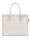 Fabric Women's Shopper Shoulder Bag White