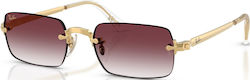 Ray Ban Γυαλιά Ηλίου Χρυσά με Μεταλλικό Σκελετό