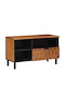 Έπιπλο Τηλεόρασης από Μασίφ Ξύλο Καφέ Φινίρισμα Ακακίας Μ80xΠ33.5xΥ46cm 4017917