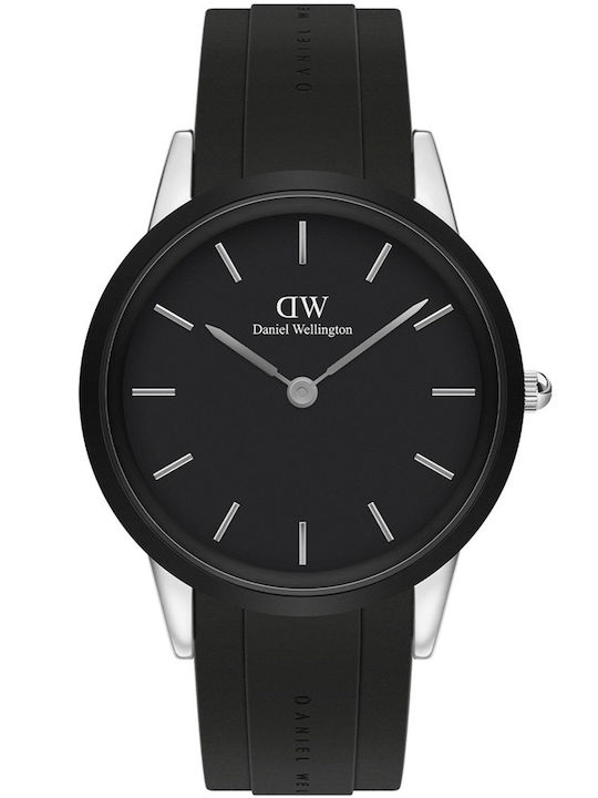 Daniel Wellington Ceas Bărbătesc cu Baterie cu Curea din Cauciuc Negru