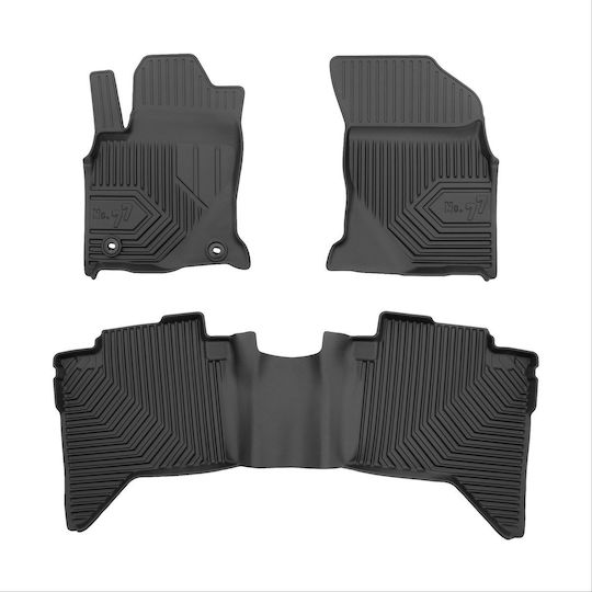 Frogum Set of Front and Rear Mats 3pcs for Toyota Hilux 2015 Black
