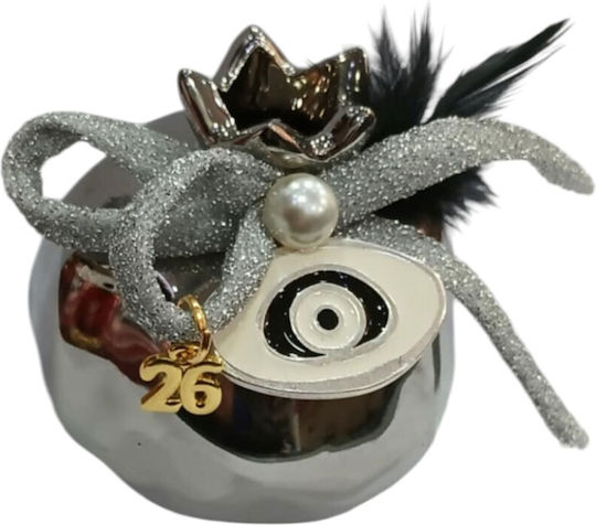 Kalliopi Silver Tabletop Lucky Charm Pomegranate Silver Ceramic 2026 7x7cm 1pcs Kalliopi Silver Tabletop Lucky Charm Pomegranate Silver Ceramic 2026 7x7cm 1pcs